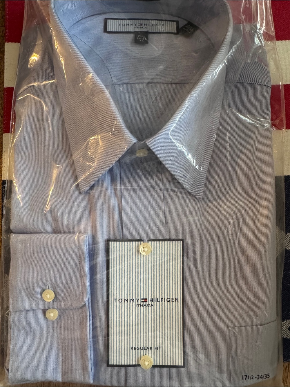 TOMMY HILFIGER Ithaca button down shirt 17.5 34/35 NWT